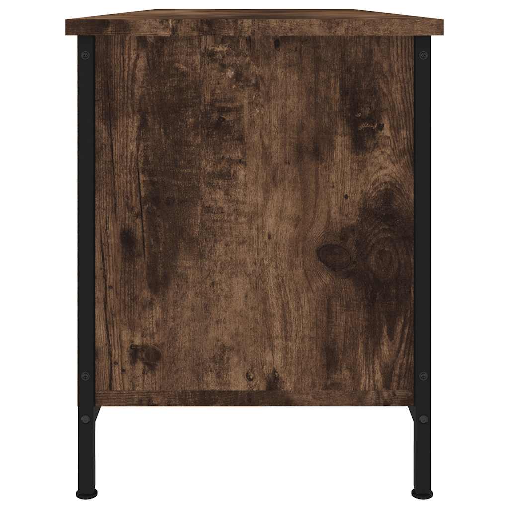 vidaXL TV Cabinet Smoked Oak 102x35x45 cm Engineered Wood 6