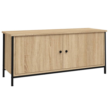 vidaXL TV Cabinet with Doors Sonoma Oak 102x35x45 cm Engineered Wood 2