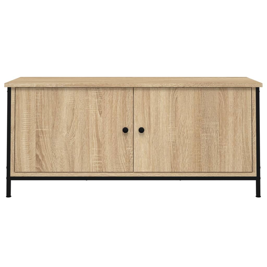 vidaXL TV Cabinet with Doors Sonoma Oak 102x35x45 cm Engineered Wood 5