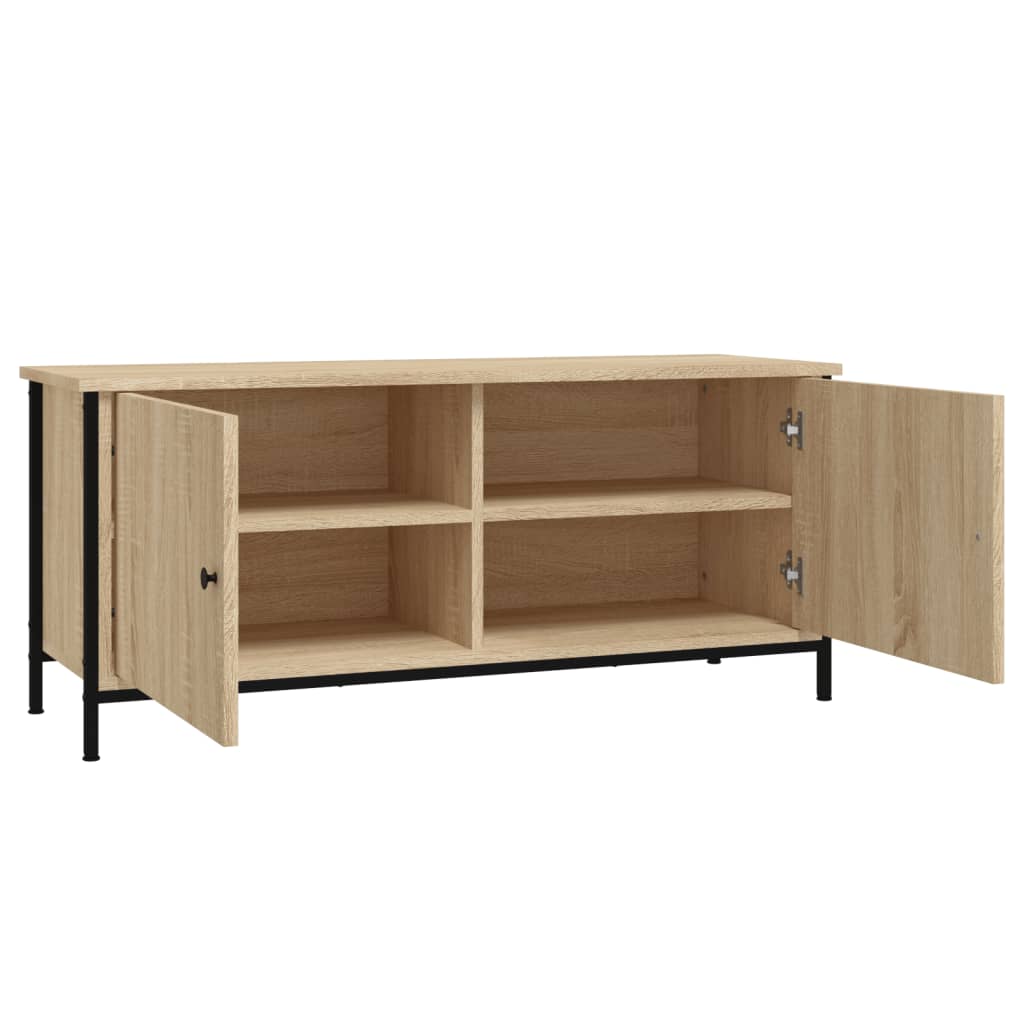 vidaXL TV Cabinet with Doors Sonoma Oak 102x35x45 cm Engineered Wood 6