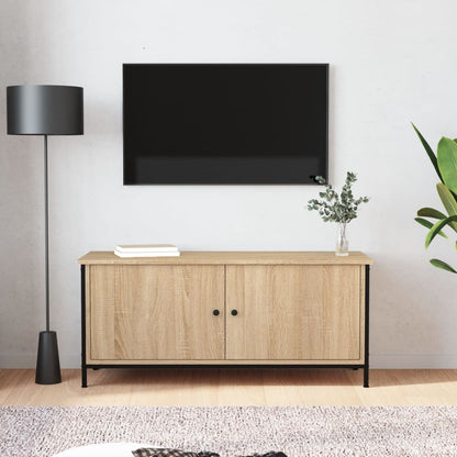 vidaXL TV Cabinet with Doors Sonoma Oak 102x35x45 cm Engineered Wood 1