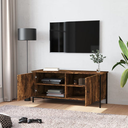 vidaXL TV Cabinet with Doors Smoked Oak 102x35x45 cm Engineered Wood 3