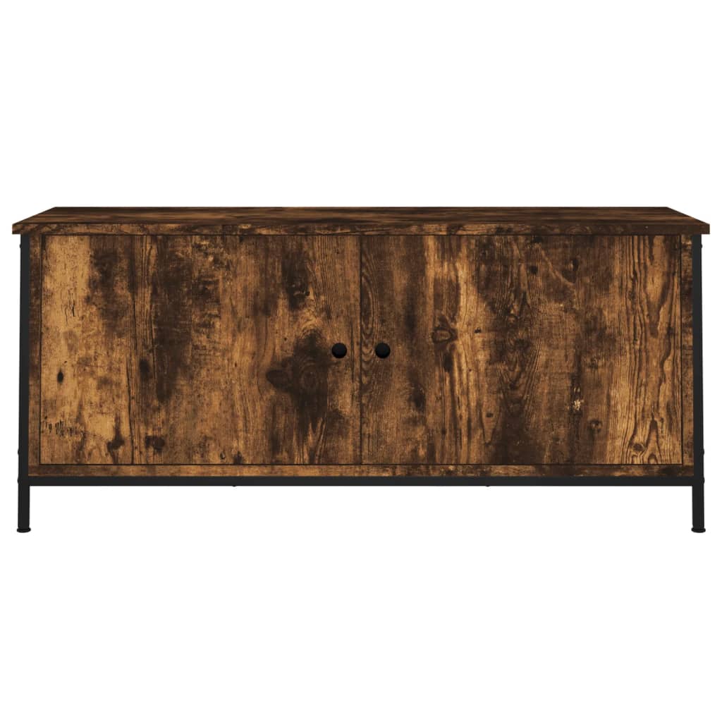 vidaXL TV Cabinet with Doors Smoked Oak 102x35x45 cm Engineered Wood 5