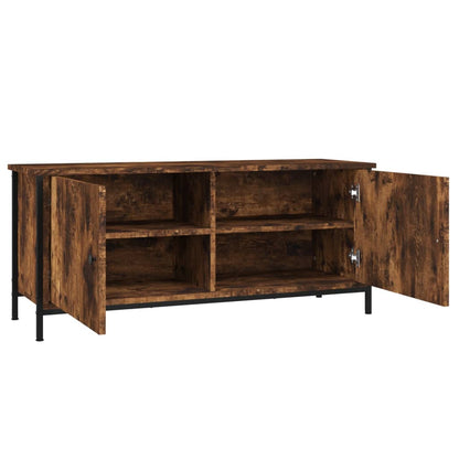 vidaXL TV Cabinet with Doors Smoked Oak 102x35x45 cm Engineered Wood 6