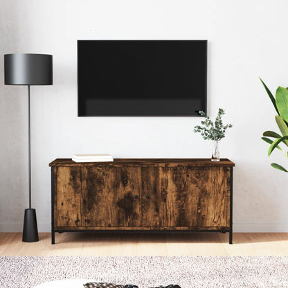 vidaXL TV Cabinet with Doors Smoked Oak 102x35x45 cm Engineered Wood 1