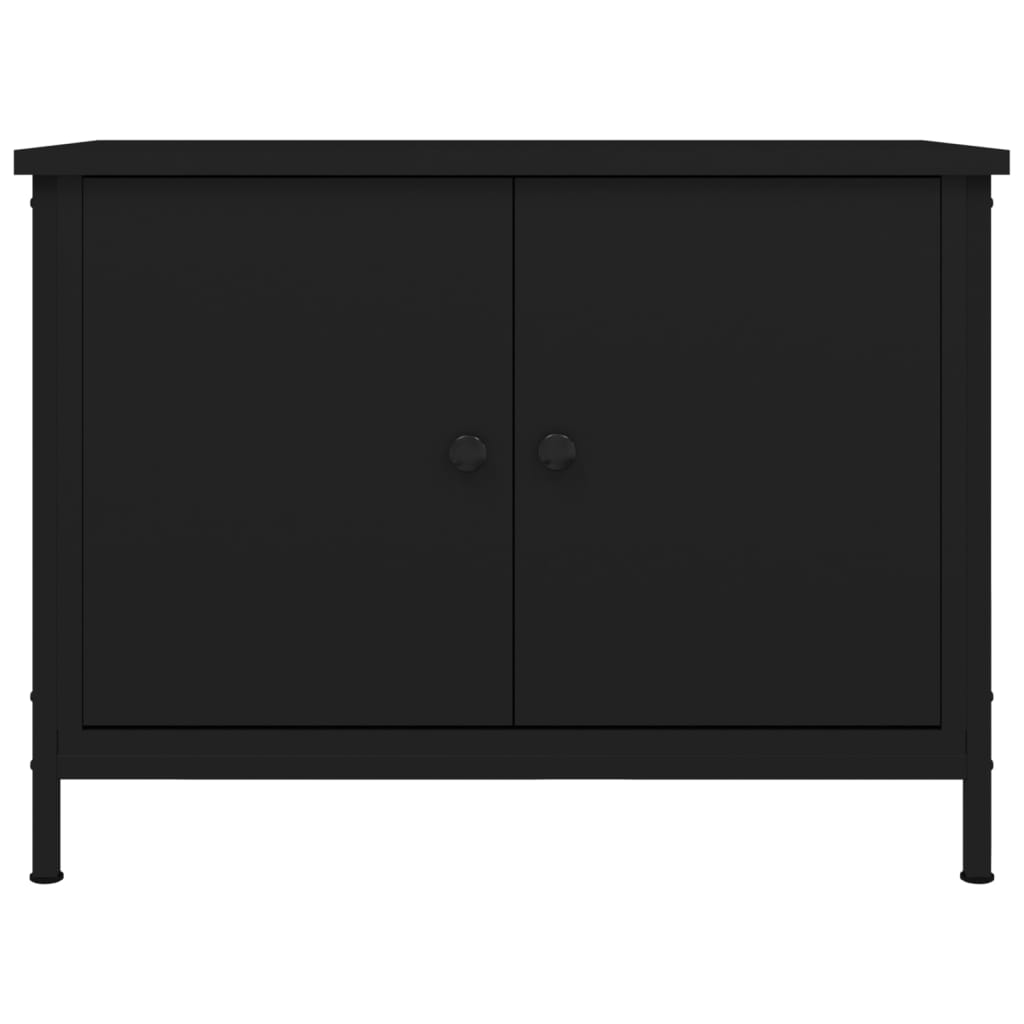 vidaXL TV Cabinet with Doors Black 60x35x45 cm Engineered Wood 5