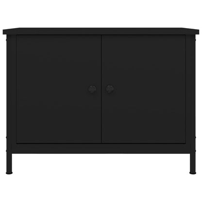 vidaXL TV Cabinet with Doors Black 60x35x45 cm Engineered Wood 5