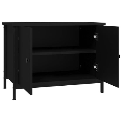 vidaXL TV Cabinet with Doors Black 60x35x45 cm Engineered Wood 6