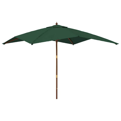 vidaXL Garden Parasol with Wooden Pole Green 300x300x273 cm 2