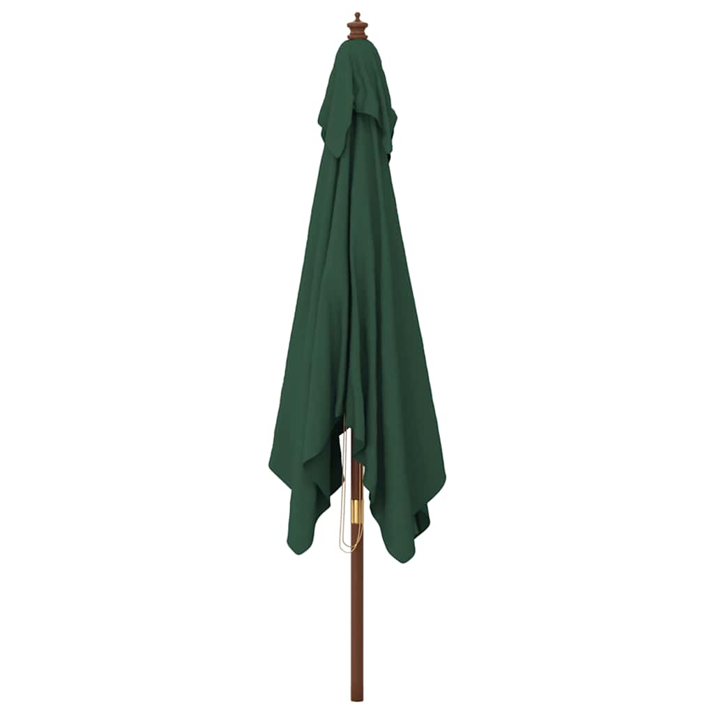 vidaXL Garden Parasol with Wooden Pole Green 300x300x273 cm 4
