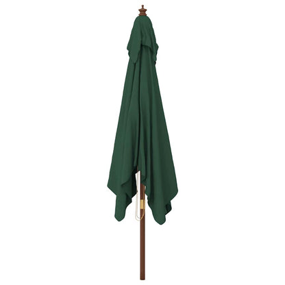 vidaXL Garden Parasol with Wooden Pole Green 300x300x273 cm 4