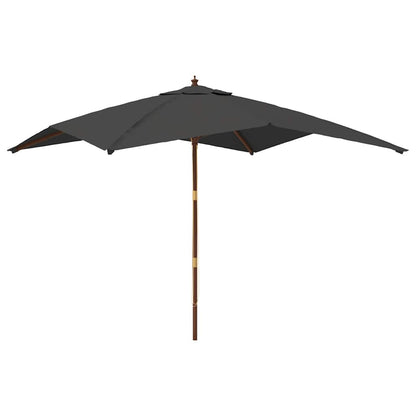 vidaXL Garden Parasol with Wooden Pole Anthracite 300x300x273 cm 2
