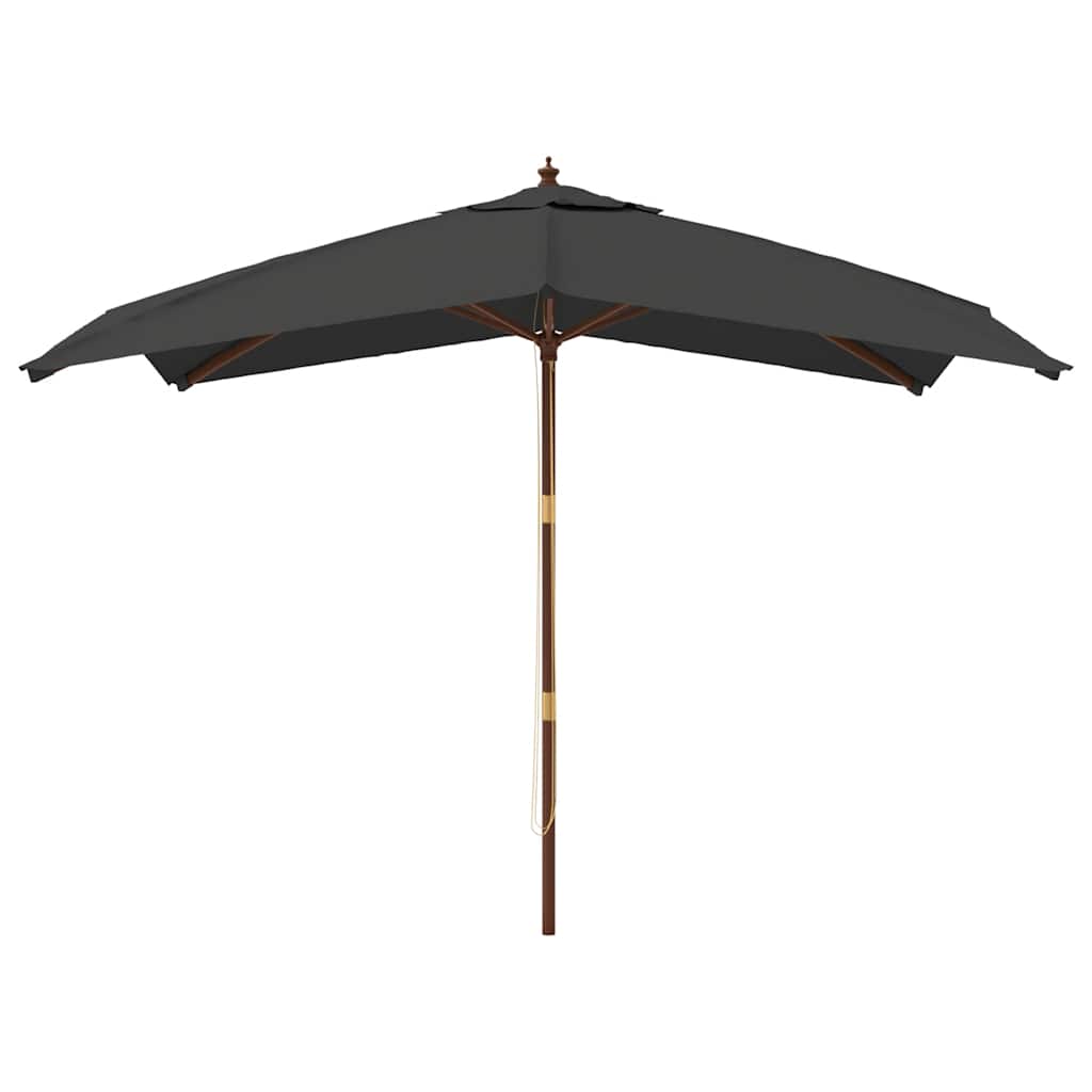 vidaXL Garden Parasol with Wooden Pole Anthracite 300x300x273 cm 3