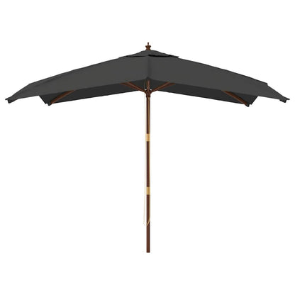vidaXL Garden Parasol with Wooden Pole Anthracite 300x300x273 cm 3