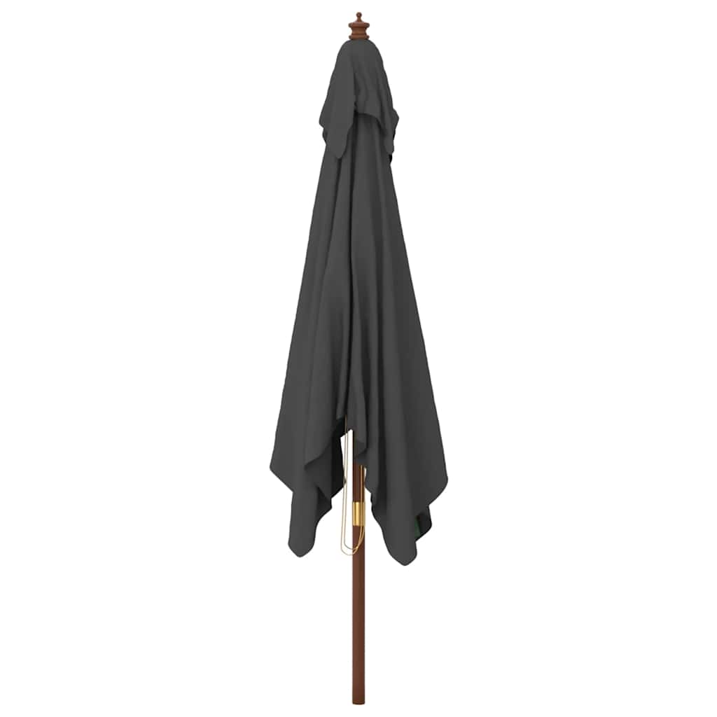 vidaXL Garden Parasol with Wooden Pole Anthracite 300x300x273 cm 4