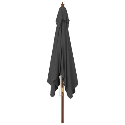 vidaXL Garden Parasol with Wooden Pole Anthracite 300x300x273 cm 4