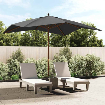 vidaXL Garden Parasol with Wooden Pole Anthracite 300x300x273 cm 1