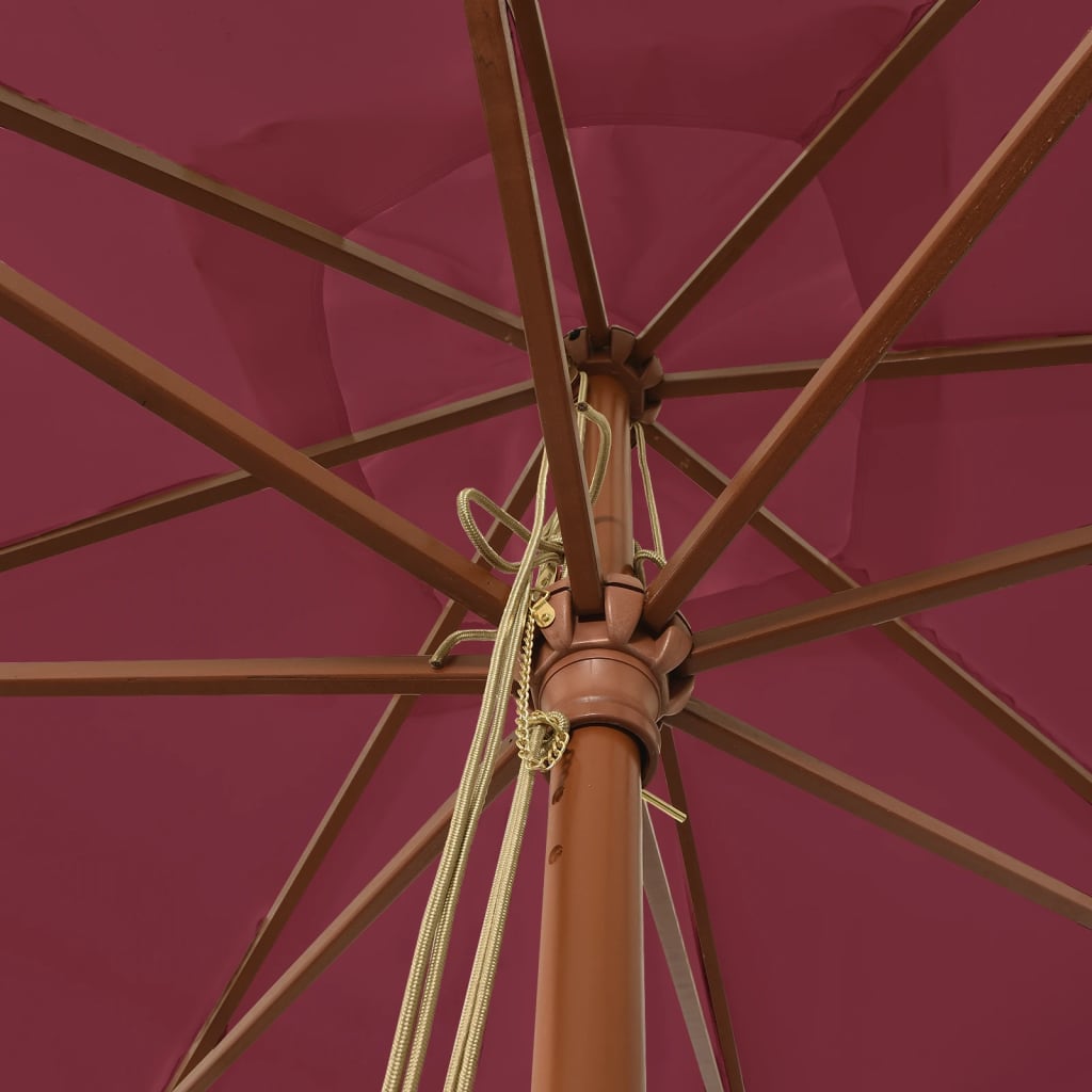 vidaXL Garden Parasol | Bordeaux Red | Polyester Fabric | Large | Tough 5