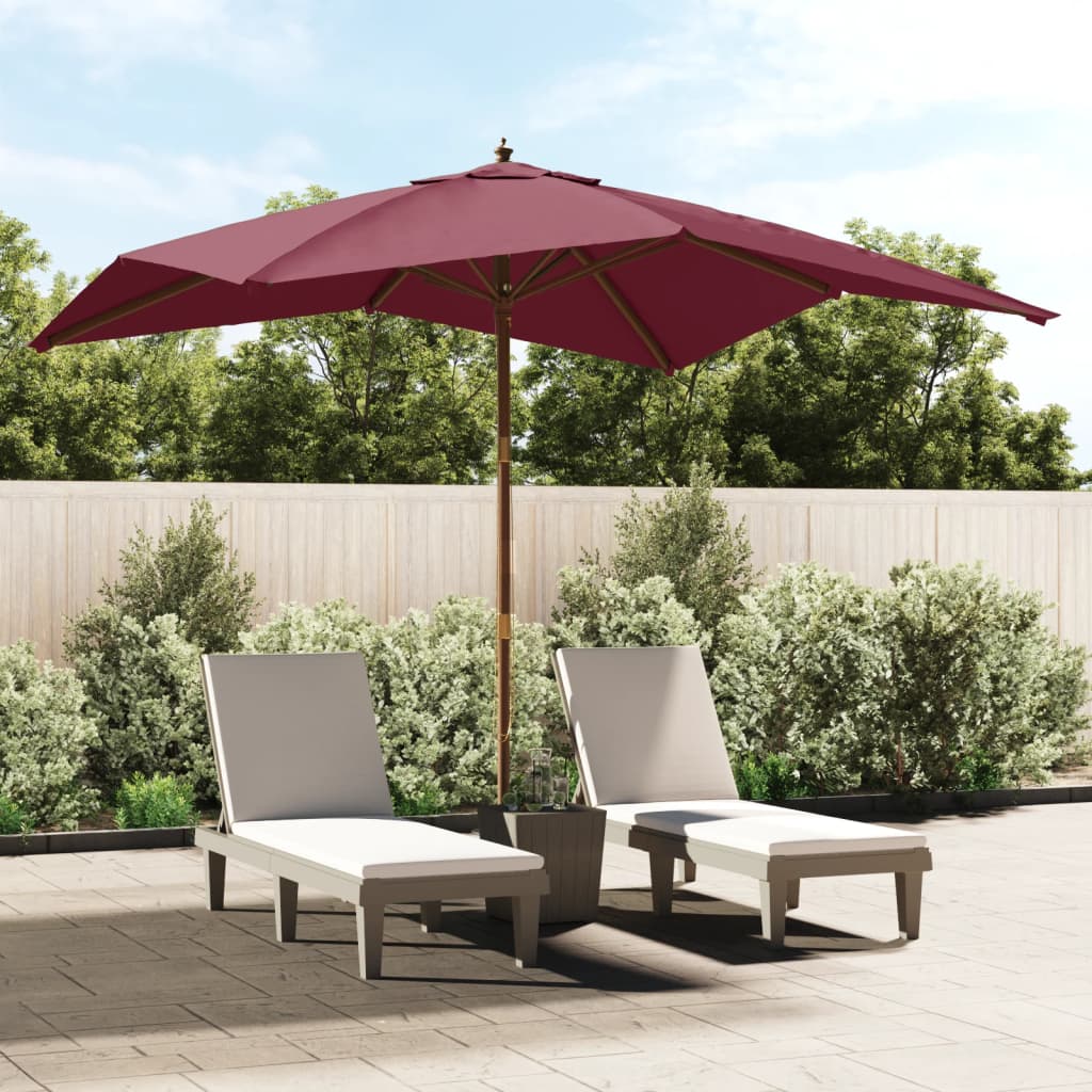 vidaXL Garden Parasol | Bordeaux Red | Polyester Fabric | Large | Tough 1