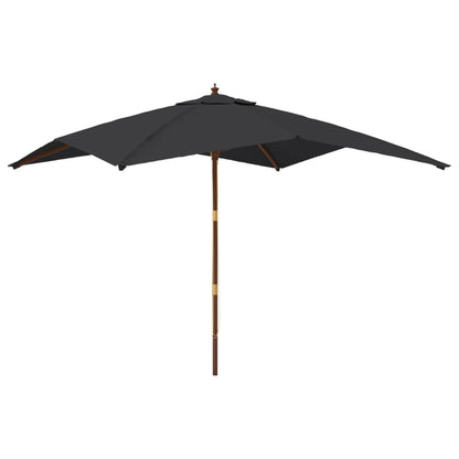 vidaXL Garden Parasol | Black | Polyester, Hardwood | UV-resistant materials 2