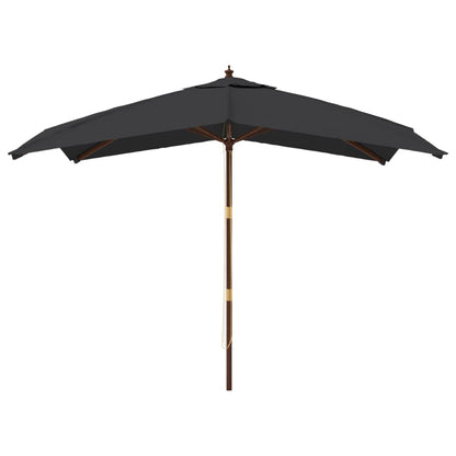 vidaXL Garden Parasol | Black | Polyester, Hardwood | UV-resistant materials 3