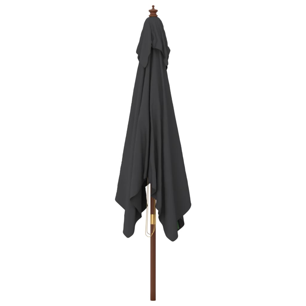 vidaXL Garden Parasol | Black | Polyester, Hardwood | UV-resistant materials 4
