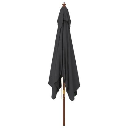 vidaXL Garden Parasol | Black | Polyester, Hardwood | UV-resistant materials 4
