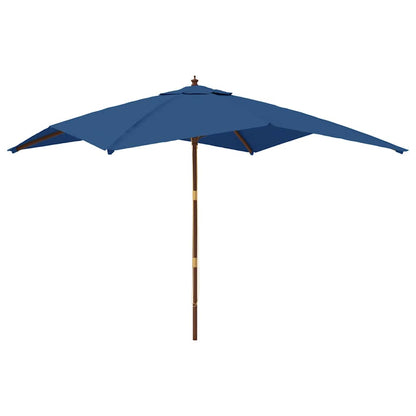 vidaXL Garden Parasol with Wooden Pole Azure Blue 300x300x273 cm 2