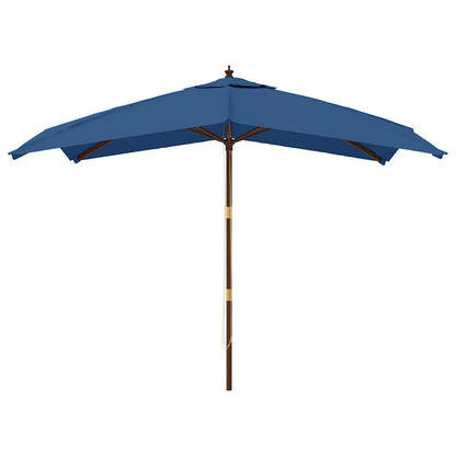 vidaXL Garden Parasol with Wooden Pole Azure Blue 300x300x273 cm 3