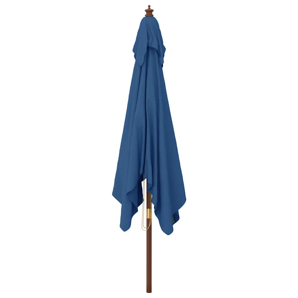 vidaXL Garden Parasol with Wooden Pole Azure Blue 300x300x273 cm 4