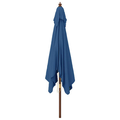 vidaXL Garden Parasol with Wooden Pole Azure Blue 300x300x273 cm 4