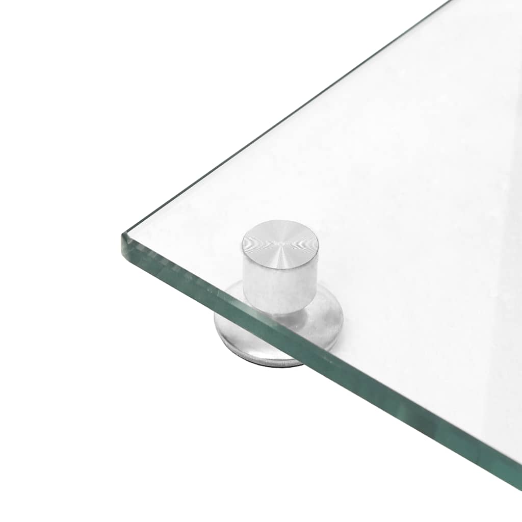 vidaXL Speaker Stands 2 pcs Silver Tempered Glass 1 Pillar Design 6