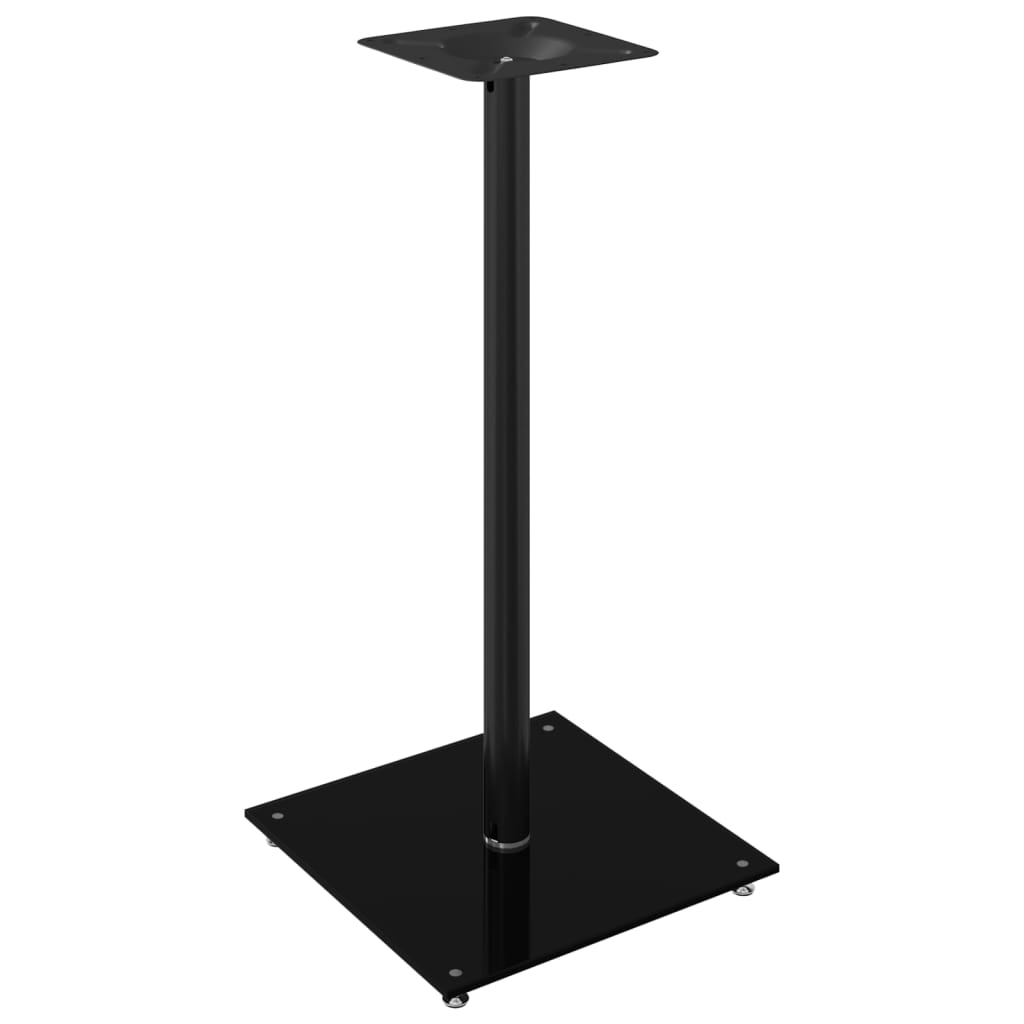 vidaXL Speaker Stands 2 pcs Black Tempered Glass 1 Pillar Design 3
