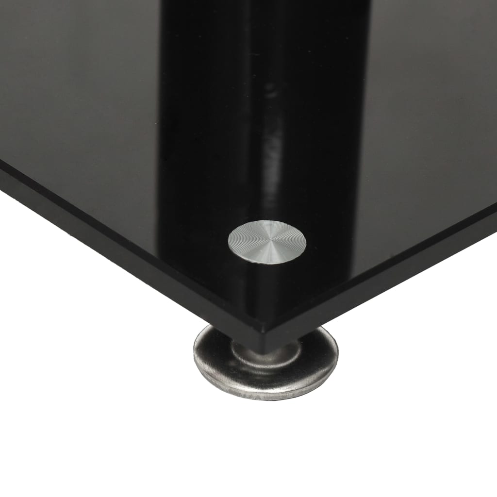 vidaXL Speaker Stands 2 pcs Black Tempered Glass 1 Pillar Design 6