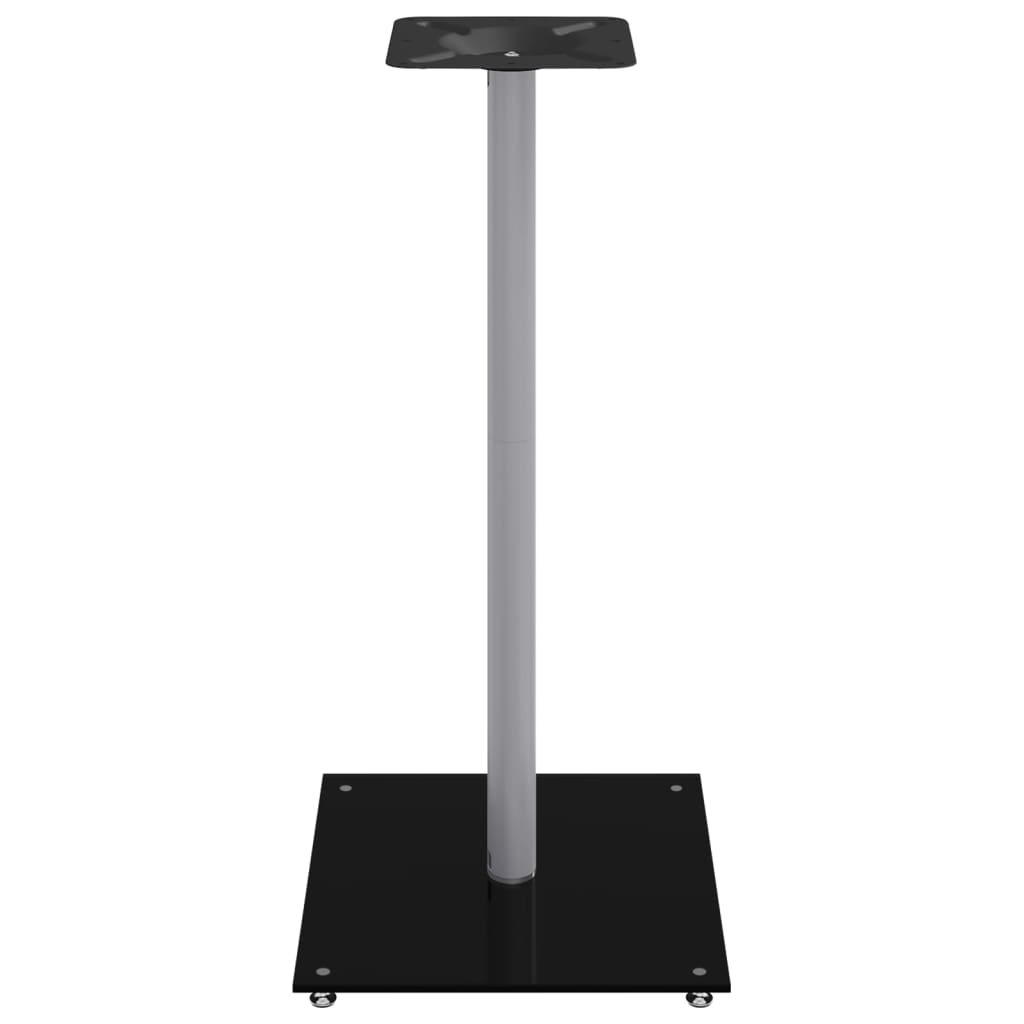 vidaXL Speaker Stands 2 pcs Black&Silver Tempered Glass 1 Pillar Design 5