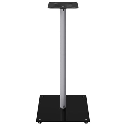 vidaXL Speaker Stands 2 pcs Black&Silver Tempered Glass 1 Pillar Design 6
