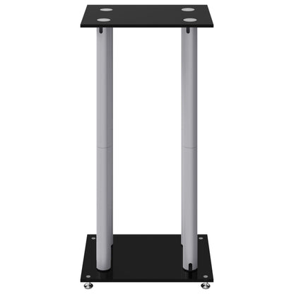 vidaXL Speaker Stands 2 pcs Black&Silver Tempered Glass 4 Pillars Design 5