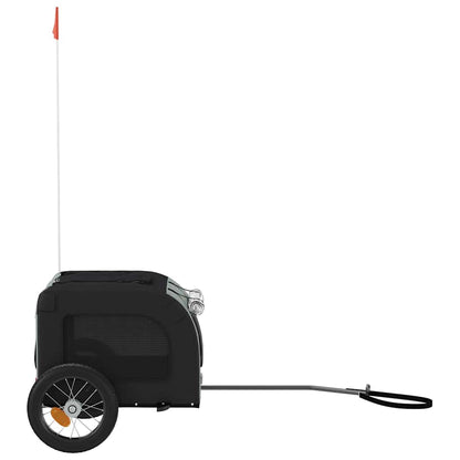 vidaXL Pet Bike Trailer Grey and Black Oxford Fabric and Iron 6