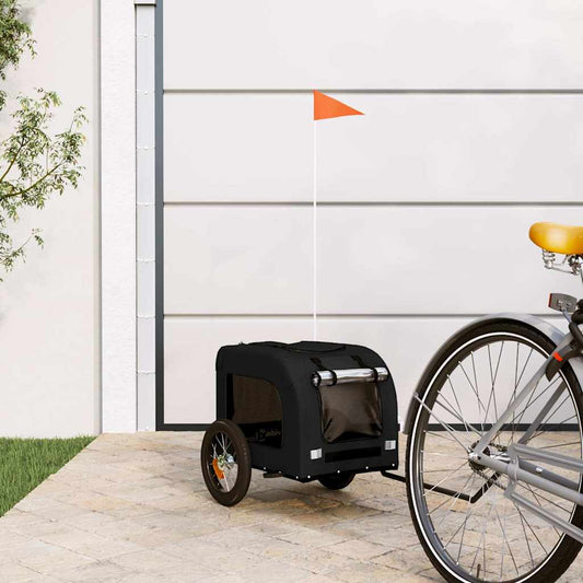 vidaXL Pet Bike Trailer Black Oxford Fabric and Iron 1