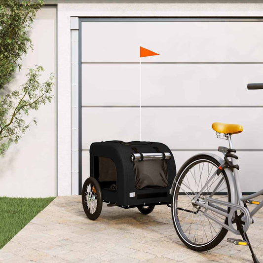 Pet Bike Trailer with Storage and Grey Width 125 cm Black 66 cm 64 cm
