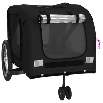 vidaXL Pet Bike Trailer Black Oxford Fabric and Iron 5