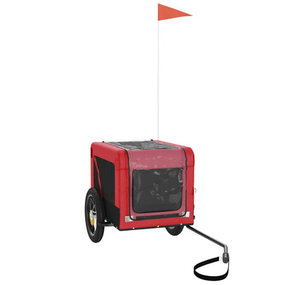 vidaXL Pet Bike Trailer Red and Black Oxford Fabric&Iron 4