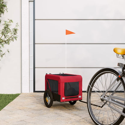 vidaXL Pet Bike Trailer Red and Black Oxford Fabric&Iron 1