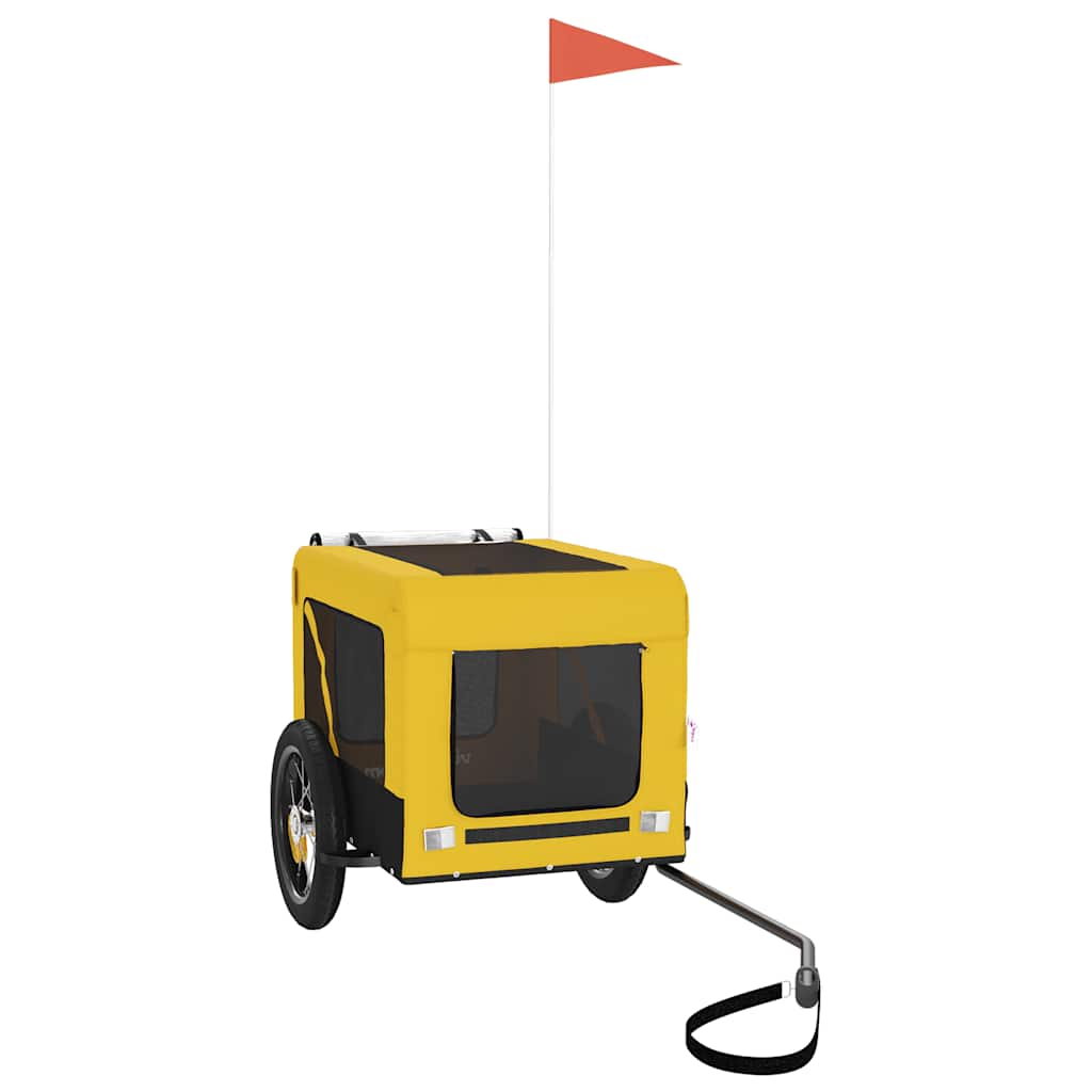 vidaXL Pet Bike Trailer | Yellow and Black | Oxford Fabric, Iron, PVC 2