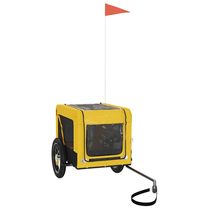 vidaXL Pet Bike Trailer | Yellow and Black | Oxford Fabric, Iron, PVC 4