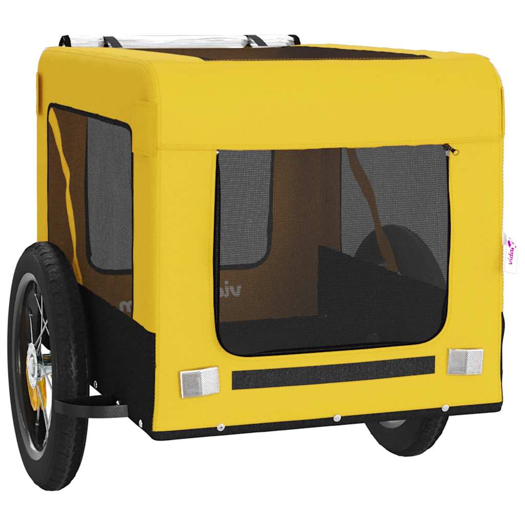 vidaXL Pet Bike Trailer | Yellow and Black | Oxford Fabric, Iron, PVC 6