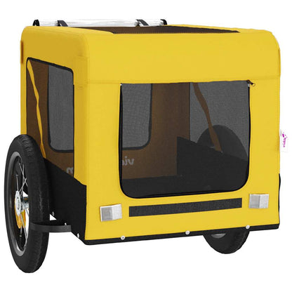 vidaXL Pet Bike Trailer | Yellow and Black | Oxford Fabric, Iron, PVC 6