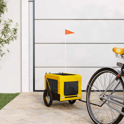 vidaXL Pet Bike Trailer | Yellow and Black | Oxford Fabric, Iron, PVC 1
