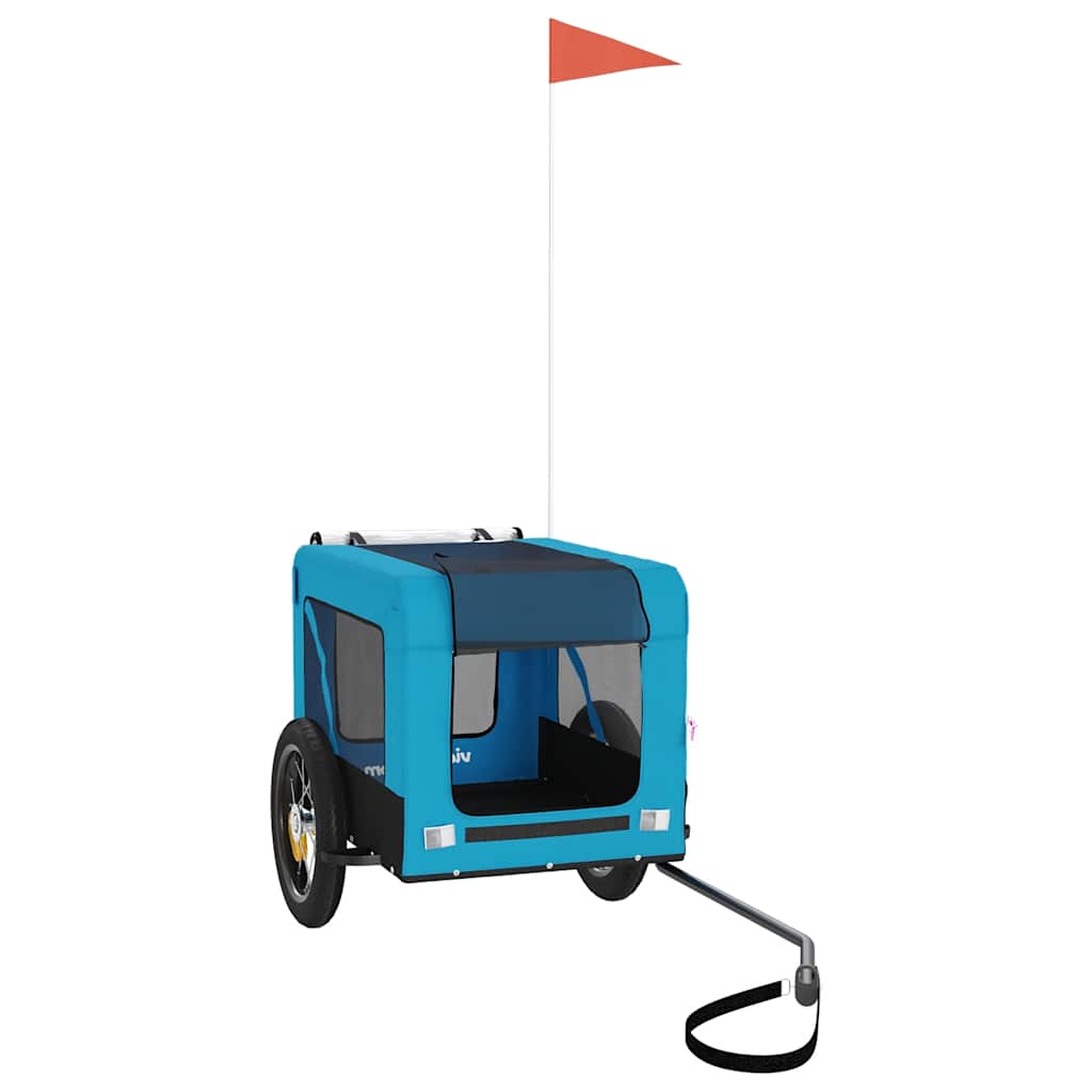 vidaXL Pet Bike Trailer | Blue and black | Oxford fabric, PVC, Iron 3