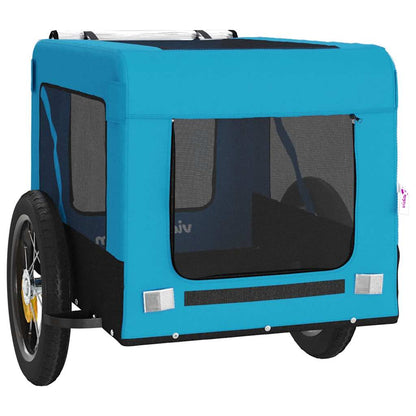 vidaXL Pet Bike Trailer | Blue and black | Oxford fabric, PVC, Iron 6